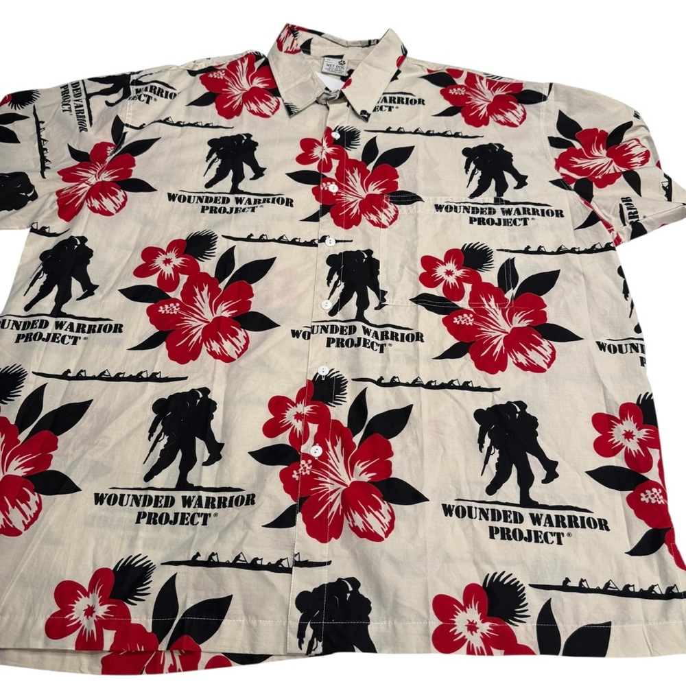 Wounded Warrior Hawaiian Aloha Shirt Mens 2XL Army Navy Marines POW Veteran New